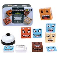 Cubo de madera de cambio de cara, bloques de construcción, caja de colores, versión en inglés DIY, juego de mesa de batalla para niños, juego de mesa para padres e hijos, juguete de la verdad