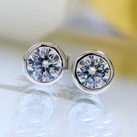 Nouvelles boucles d'oreilles en argent 925 avec zircon et moissanite, style européen et américain, boucles d'oreilles pour femmes avec bordure en argent, bijoux de mariage