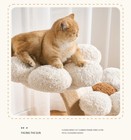 Arbre à chat coloré et grand format avec hamac floral, poteaux en sisal et peluche de qualité supérieure – Mobilier pour chat