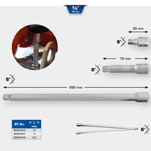 BRILLIANT TOOLS - BT021912 3/8'' Wobble <b>extension</b> - EAN 4042146775882 <b>SOCKET</b> WRENCH ACCESSORIES 3/8" - Product Image 2