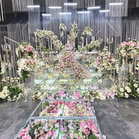 Décorations de Lieux de Mariage Scène LED Plateforme de Scène en Acrylique Scène pour Événements de Mariage Fleurs Scène en Verre pour Fête de Mariage