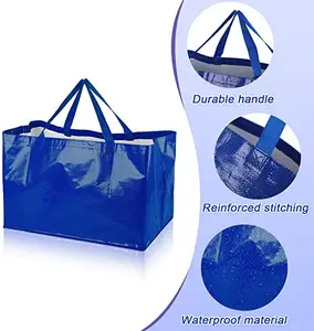 Sac fourre-tout de Shopping réutilisable, impression personnalisée, sac tissé Pp laminé Recyclable
