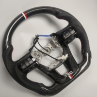 Volant de direction en fibre de carbone forgé avec palettes de changement de vitesse personnalisé pour Toyota Camry Hilux Innova GR LED bleu poudre