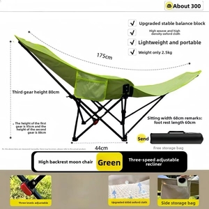 <span class=keywords><strong>Silla</strong></span> Plegable Compacta <span class=keywords><strong>de</strong></span> 4 Posiciones Reclinables con Respaldo Ajustable y Almohada Desmontable para Jardín, Camping, Picnic y Actividades al Aire Libre - Product Image 4