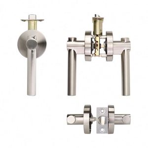 WEKIS High <b>Security</b> Modern Household Satin Nickel ANSI Privacy Zinc Alloy 60mm Backset Bedroom Lever Door Locks - Product Image 2