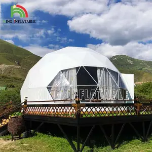 Outdoor Wedding Party Events Exhibition Glamping Shelter Geodesic Dome Tent With Steel & Kits