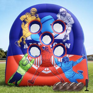 Jeu de lancer de ballons de football gonflables de 7 pieds, cible de lancer portable avec balles pour l'entraînement sportif, le carnaval, le camping et les activités de plein air - Product Image 1