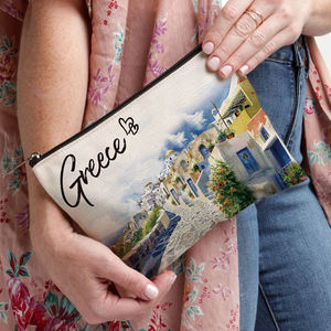 Sacs de maquillage grèce, 1 pièce, sac de maquillage personnalisé, pochette cosmétique de <span class=keywords><strong>voyage</strong></span>, cadeau de fête d'enterrement de vie de jeune fille - Product Image 5
