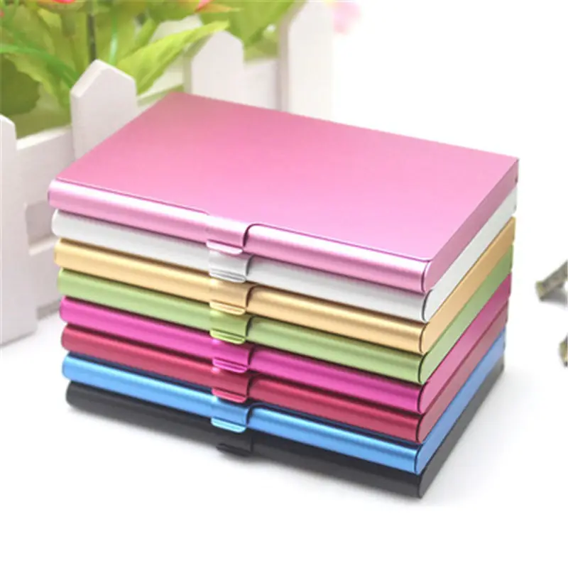 Business Card Holder Case Aluminum Metal Cards Box Cover Creative Credit ID Card Holder Men Pocket Wallet 9 Colors k0804