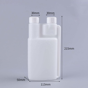 250ml 500ml 1000ml Dosing Measuring Plastic Double Two Dual Chamber Twin Neck <b>Bottle</b> - Product Image 3