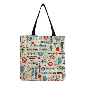 Nurse Canvas Tote Bag Cosmetic Bag <b>Large</b> Capacity Shopping Bags Shoulder <b>Handbag</b> Eco Girl <b>Handbags</b> - Product Image 5