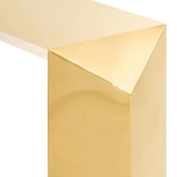 Table console de luxe et élégante Table d'entrée entièrement en acier inoxydable doré brillant pour meubles de salon