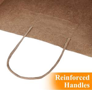 Sacs de shopping en papier kraft brun recyclé avec logo personnalisé imprimé, avec poignées torsadées, emballage pour vêtements de vente au détail, 10x6.75x12 - Product Image 4