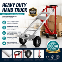 Chariot à plateforme pliable 2-en-1 robuste de 250 kg, chariot à main en acier industriel, chariot pliable pour outils