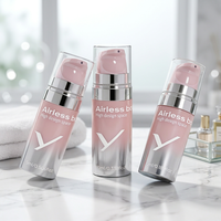 Bouteilles à pompe sans air en plastique personnalisées de 5 ml, 10 ml, 15 ml, emballage cosmétique pour lotion, crème, soin de la peau