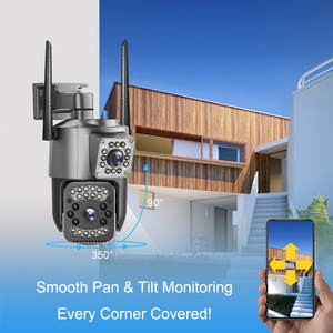 Cámara IP de Red CCTV para Interiores/Exteriores con Doble Lente HD 4K, Gran Angular, WIFI, PTZ, IA, Seguimiento Automático, Visión Nocturna, Audio Bidireccional - Product Image 4
