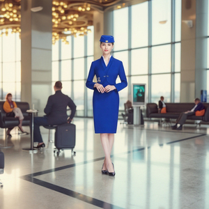 Bleu personnalisé minceur brodé <span class=keywords><strong>Emirates</strong></span> hôtesse de l'air pour les agents de bord fabricants marque de vêtements pour RC Airlines - Product Image 4