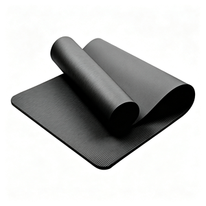 Tapete de Yoga de Goma Ecológico Antideslizante de 5 mm de Grosor, Rectangular, Universal, para Ejercicios de Fitness, Negro, Plegable - Product Image 1