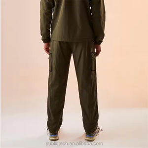 กางเกงคาร์โก้สำหรับผู้ชายกางเกงผ้าไนลอนโอเวอร์ไซส์ทรงหลวมเชือกผูกแบบสั่งทำ - Product Image 2