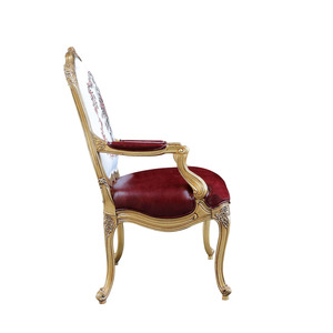 Chaise de salon en bois massif français, chaise individuelle, <span class=keywords><strong>villa</strong></span>, sculptée à <span class=keywords><strong>la</strong></span> main, en cuir de vache, chaise de loisirs - Product Image 4