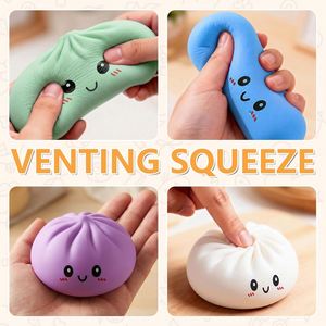 Jouet Squishy Personnalisé en Forme de Boulette Vapeur avec Cuiseur Vapeur, Anti-Stress, à Presser, en TPR Souple, Jouet Fidget pour Enfants et Adultes - Product Image 4