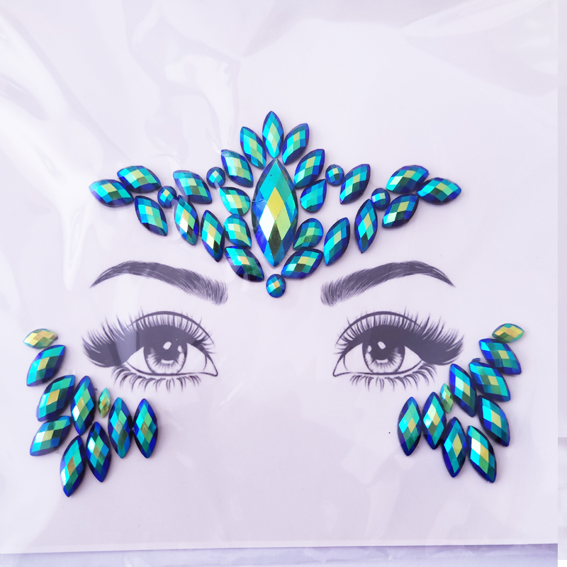 Fashion Design Face Gem Sticker Eco-friendly Face Crystal Sticker