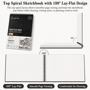 Cuaderno de Dibujo Giorgione de 100 g/m², 100 Hojas, A3, A4, A5, Libre de Ácido, Textura Fina, Encuadernado en Espiral - Product Image 3