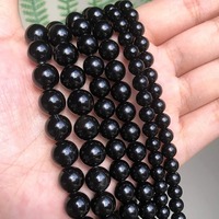 Perles rondes en onyx noir givré facetté 7A, pierres naturelles, perles en vrac pour la fabrication de bijoux, bracelets et boucles d'oreilles DIY, pierres précieuses en gros