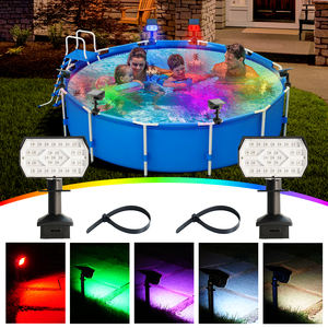 Luces <span class=keywords><strong>solares</strong></span> RGB <span class=keywords><strong>para</strong></span> piscina, impermeables <span class=keywords><strong>para</strong></span> exteriores con 6 modos, valla de pared de plástico, montaje en tierra, <span class=keywords><strong>focos</strong></span> de jardín con energía solar - Product Image 2