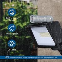 Lumière LED 120V avec capteur photoélectrique orientable, contrôle par capteur, gris, 1,5VA, pour extérieur, du crépuscule à l'aube