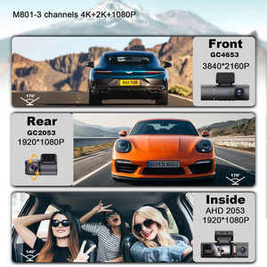 3 <span class=keywords><strong>Camera</strong></span> 'S 4K 1080P 1080P Wifi Gps App Bediening Hd Infrarood Nachtzicht Dashcam Triple Dvr3 Kanaals Auto Recorder Dashcamera - Product Image 3