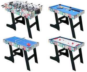Mesa de Juegos Multifuncional 4 en 1 con Superficie Reversible, Mesa de Hockey de Aire, Futbolín, Futbol y <span class=keywords><strong>Billar</strong></span>, con Almacenamiento, para Entretenimiento en el Hogar - Product Image 2
