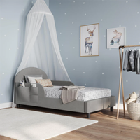 Vente en gros d'usine Mobilier pour chambre d'enfant au design moderne et simple Lit pour tout-petits en velours gris clair