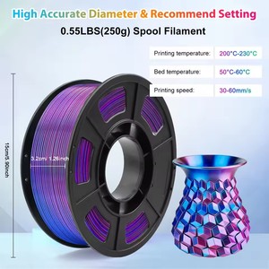 Antinsky PLA Silk Dual Colors 3D Printing Filament 1.75mm 0.5KG Smooth Easy to Print Rods for 3D Printing <b>Material</b> - Product Image 4