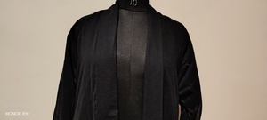 Women's Black Floor Length <b>Abaya</b> With Shawl Collar Three Quarter Sleeve Modest <b>Prayer</b> Dress Polyester Loose Fit All Seasons - Product Image 4