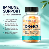 Kapsul Vitamin D3 K2 5000 IU Magnesium B6 Zinc Quercetin untuk Kesehatan Energi, Imunitas, dan Otot (Grosir)