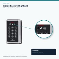 Contrôleur de clavier RFID commercial prenant en charge les cartes IC CPU sans contact, faible consommation en veille, interface WG26 WG34 et paramètres d'accès