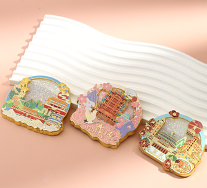 Aimant de réfrigérateur de repère de <span class=keywords><strong>sable</strong></span> coulant en émail cuit au four en métal aimant de réfrigérateur de tache scénique de ville aimant de réfrigérateur d'alliage magnétique - Product Image 2