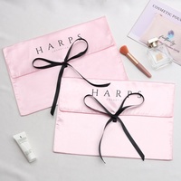 Pochette de Rangement en Satin Rose Imprimée Logo Personnalisé pour Extensions Capillaires, Cosmétiques, Soie de Luxe, Emballage Cadeau, Perruques et Anti-Poussière