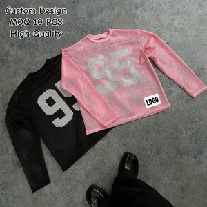 Op maat gemaakte, sublimatiebedrukte, snel drogende streetwear voetbal- en hockeytenues met lange mouwen van premium mesh jersey. - Product Image 1