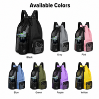 Sac à dos léger en maille avec cordon de serrage et logo personnalisé, sac de sport étanche en tissu Oxford pour gym, natation et plage, vente en gros OEM