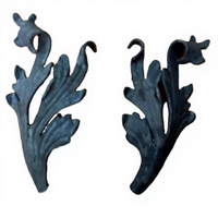 Flores de Hierro Forjado Directo de Fábrica, Tratadas Térmicamente, Decoración Moderna con Servicio de Modelado 3D para Puertas, Escaleras, Vallas y Rejas