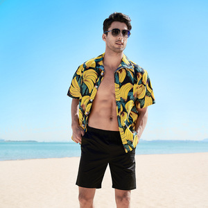 Chemise de plage tendance personnalisée pour homme, tricotée unie, à manches courtes, décontractée, respirante, écologique, coupe ample, brodée, séchage rapide - Product Image 4