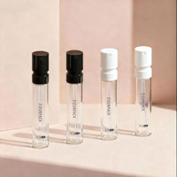 Atomiseur de parfum en verre de 1,5 ml, 2 ml, 2,5 ml pour échantillons de voyage, vaporisateur à fine brume, OEM, étiquette privée, emballage personnalisé