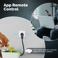 Prise murale intelligente Moes Star Ring Tuya Zigbee EU/UK avec surveillance de la consommation d'énergie, verrouillage enfant et minuterie, compatible Alexa et Google Home