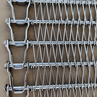 Chaîne de transmission flexible à grande vitesse de qualité alimentaire en acier inoxydable 304 316, tapis roulant métallique en treillis pour tunnel de refroidissement