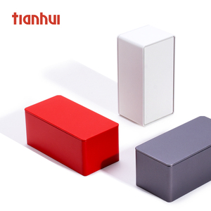 Tianhui <strong>Simple</strong> Wilte-off Rectangle Metal Box Small Tea Tin Box for Tea Snack Storage - Product Image 2