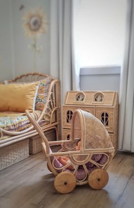 Nouvelle Tendance 2026 : Poussette en Rotin et Landau pour Poupée, Jouet pour Enfant de 2 Ans - Product Image 2