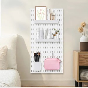 Pegboard Storage Rack <b>Wall</b> Mounted No Drilling Required For Dorm Kitchen Bathroom 6 Layer Organize Stationery Personal Care - Product Image 1