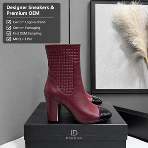 Luxury Designer Quilted Boots <b>Men</b> Women <b>High</b> Quality Block <b>High</b> <b>Heel</b> Ankle Bottes Botas Chaussures New - Product Image 1
